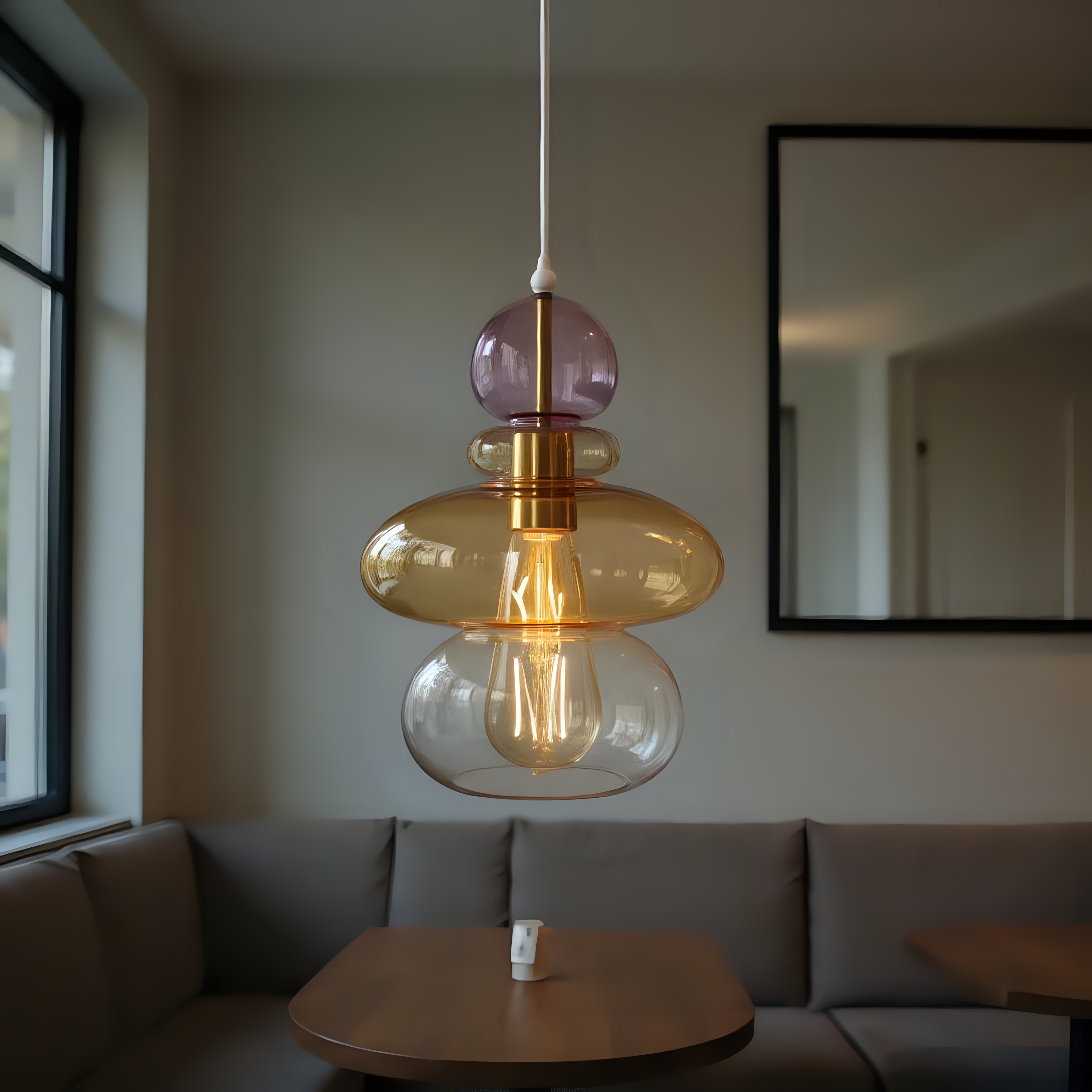 Handmade Blown Glass Pendant Light